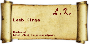 Leeb Kinga névjegykártya